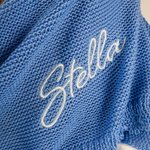 Personalized Healthcare Bunny Knitted Soft Baby Security Blanket with Embroidered Name Birthday Baby Shower Gift for Newborn New Mom