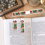 Personalised Christmas Theme Doodle Letter Magnetic Bookmark Clip with Name Reading Accessory Christmas Gift for Book Lovers Bookworms