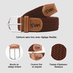 Ceinture Élastique Tissée Sans Trou Personnalisé avec Nom Initiale Style Monogramme Cadeau d'Anniversaire pour Homme Père