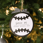 Personalised Sports Ball Shape Wooden Ornament with Name Number and Year  Festival Decor Christmas Gift for Sports Lovers