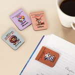 Personalised Cartoon Lion Cow Grumpy Animals Magnetic PU Leather Bookmark Clip with Name Reading Accessory Birthday Gift for Friends Bookworms