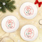 Personalized Hand-Painted Style Welcome Christmas Theme Ceramic Trinket Jewelry Dish with Name Christmas Gift for Family Friend