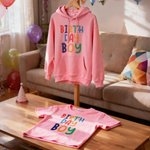 Personalized Birthday Boy Baby Bodysuit Kid T-shirt Sweatshirt Hoodie with Name and Age Birthday Milestone Celebration Gift for Kids