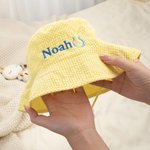 Chapeau de bébé brodé en forme de fer à cheval, cœur et fleur avec nom Cadeau d'anniversaire pour nouveau-nés et bébés