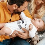 Personalized Just Joined Team 100% Cotton Soft Baby Bodysuit Knot Hat Pants Set with Embroidery Name Birthday Baby Shower Gift for Newborns