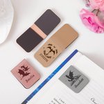 Personalised Book Dragon Floral Moon Castle Magnetic Leather Bookmark Clip with Name Reading Stationery Supplies Birthday Gift for Book Lovers