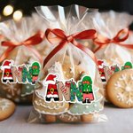 Personalized Christmas Theme Design Waterproof Stickers Labels with Name Christmas Decor Party Favors for Family Friends