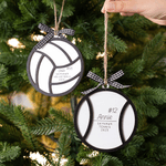 Personalised Sports Ball Shape Wooden Ornament with Name Number and Year  Festival Decor Christmas Gift for Sports Lovers