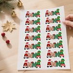 Personalized Christmas Theme Design Waterproof Stickers Labels with Name Christmas Decor Party Favors for Family Friends