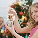 Personalized Gingerbread Man House Candy Cane Ceramic Ornament with Name and Initial Home Tree Decor Christmas Gift for Kids Family