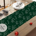 Camino de Mesa Personalizado Christmas Foliage con Nombre de Familia Decoración del Hogar Regalo de Navidad para Amigos de la Familia