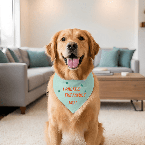 Personalized Show Girl I Protect the Family Soft Pet Bandana with Name and Adjustable Buckle Pet Wear Birthday Gift for Pet Lover