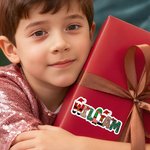 Personalized Christmas Theme Design Waterproof Stickers Labels with Name Christmas Decor Party Favors for Family Friends