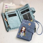 Henkilökohtainen sarjakuva lukeminen merkki syntymä kukka Tri-Fold PU nahka rannekoru lompakko kortinhaltija ja nimi syntymäpäivälahja kirjamatoille