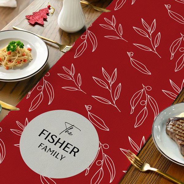 Runner da tavola personalizzato con nome della famiglia Home Decor Regalo di Natale per la famiglia e gli amici