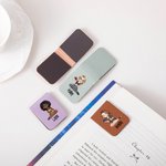 Personalisierte Cartoon Mädchen magnetische Leder Lesezeichen Clip mit Namen Lesen Schreibwaren liefert Geburtstagsgeschenk für Buchliebhaber Bücherwurm