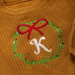 Chandail à couronne de Noël personnalisé avec nom brodé Anniversaire 1er Noël de bébé Cadeau pour nouveau-nés Nouveaux parents