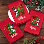 Henkilökohtainen 100% puuvillaa joulu Snowman Initial uudelleenkäytettävä pöytäliina nimellä Table Decor joululahja perheelle