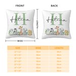 Personalised Cute Woodland Animals Soft Baby Cushion Cover with initial and Name Nursery Decor Baby Shower Gift for Newborns New Parents
