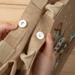 Personalised Cute Cartoon Christmas Elk Jute Tote Bag with Name Travel Accessories Christmas Gift for Children