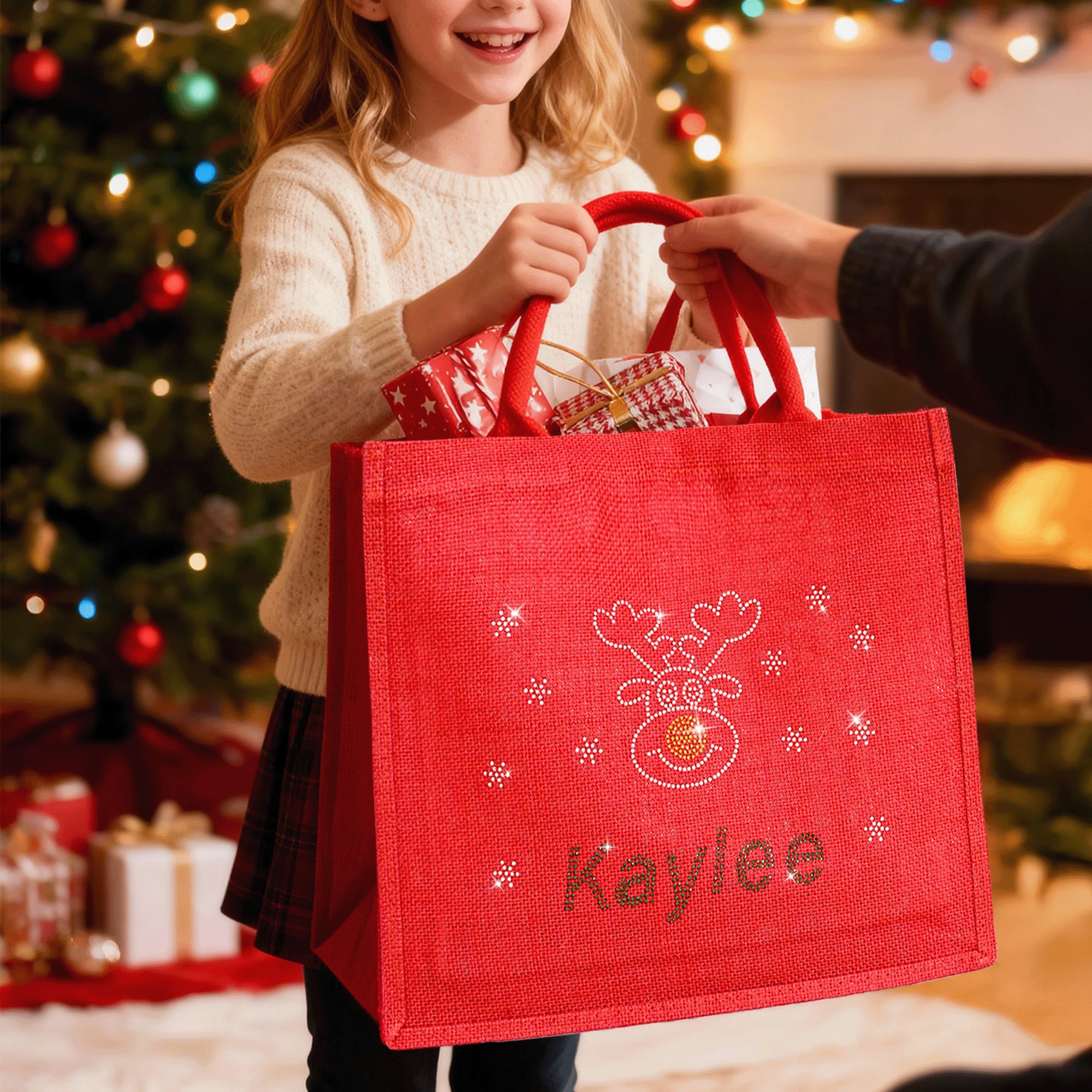 Borsa A Tracolla Rotonda Personalizzata In Tela Con Cerchio Ricamato Personalizzato, Monogramma, Lettera Iniziale, Regalo Per