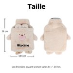 Bouillotte 1 Litre Personnalisée avec Nom et Animal Mignon Cadeau Noël pour Enfant Ami