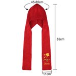 Personalized Multicolor Embroidered Birth Flower Warm 2-in-1 Knit Hooded Scarf with Name Birthday Gift for Woman Man Family