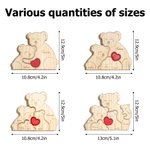 Personalized Wooden Cute Red Heart Koala Family Puzzle with 2-5 Engraved Names Desk Decor Birthday Anniversary Gift for Family
