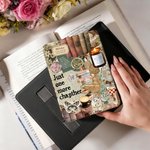 Personalized Vintage Collage Art Multiple Models Durable Kindle Case with Name Daily Use Birthday Gift for Reader Book Lover Bookworm