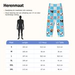 Gepersonaliseerde Pootjes en Dambordprint Lange Pyjamabroek met Naam met Trekkoord voor 1-4 Huisdierfoto’s Verjaardagscadeau voor Dierenliefhebbers