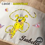 Personalized Cute Tail-Bouncing Marsupilami Jute Tote Bag with Name Birthday Christmas Gift for Friends | Callie × Marsupilami®