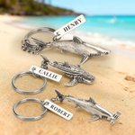 Personalised Realistic Shark Keychain with Name Birthday Christmas Gift for Shark Lover Diving Lover Surfing Lover
