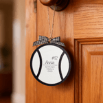 Personalised Sports Ball Shape Wooden Ornament with Name Number and Year  Festival Decor Christmas Gift for Sports Lovers