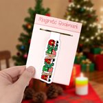 Personalised Christmas Theme Doodle Letter Magnetic Bookmark Clip with Name Reading Accessory Christmas Gift for Book Lovers Bookworms