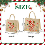 Personalized Sweets Cane Initial Large Jute Tote Bag with Name Christmas Gift for Friends Family