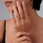 Personalized Double Hearts Birthstone Ring Dainty Jewellery Birthday Anniversary Gift for Women