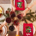 Henkilökohtainen 100% puuvillaa joulu Snowman Initial uudelleenkäytettävä pöytäliina nimellä Table Decor joululahja perheelle