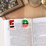 Personalisierte bunte Lichter Weihnachtsmann Elch Elf Magnetische Lesezeichen Clip mit Namen Geburtstag Weihnachten Geschenk für Buchliebhaber Bücherwürmer