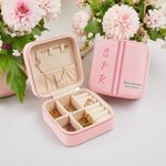 Henkilökohtainen Pearl Pink PU Nahka Korut laatikko nimi ja teksti Sorority Bid Day Initiation Big Little lahja Sororsille