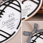 Personalised Sports Ball Shape Wooden Ornament with Name Number and Year  Festival Decor Christmas Gift for Sports Lovers