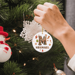 Personalized Gingerbread Man House Candy Cane Ceramic Ornament with Name and Initial Home Tree Decor Christmas Gift for Kids Family