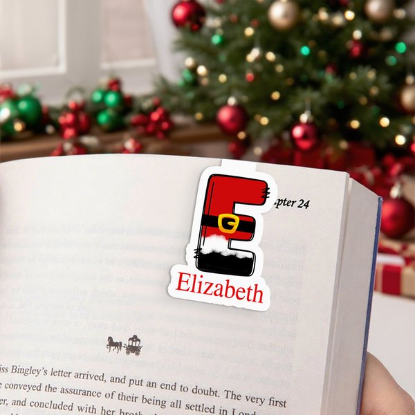 Luces de colores personalizadas Papá Noel Alce Elfo Marcapáginas magnético con nombre Cumpleaños Regalo de Navidad para los amantes de los libros Ratones de biblioteca