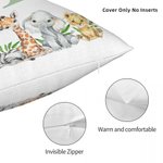 Personalised Cute Woodland Animals Soft Baby Cushion Cover with initial and Name Nursery Decor Baby Shower Gift for Newborns New Parents