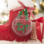 Personalised Brothers Sisters Puzzle Art Acrylic Christmas Ornament with Title and Name Home Tree Decor Christmas Gift for Family Friends