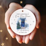 Personalized Christmas House Door Ceramic Ornament with Names Address and Year Home Decor Christmas Gift for Family Friends New Home Movers
