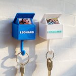 Personalised Multicolor 3D-Printed Wall Key Holder with Name and Photo House Decor Birthday Housewarming Gift for Family Friends