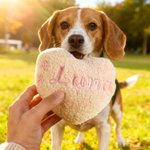 Personalised Embroidered Design Heart Pet Toy with Squeaker and Name Birthday Christmas Party Gift for Pet Owner Lover New Puppy
