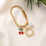Gepersonaliseerde Gold Bubble Initial Bag Charm Sleutelhanger Bruiloft Bruidsmeisje Kerst Verjaardag Gift voor Vrouw