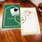 Personalized Elegant Couple Prayer Mat Prayer Rosary with Name and Text Set of 2 Ramadan Eid Islamic Wedding Gift for Couples