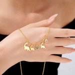 Personalised Mom and Baby Dinosaur Necklace with Birthstone Christmas Birthday Anniversary Gift for Women